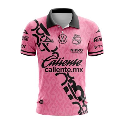 Liga MX Club Puebla Special Home In Pink Kits Design Polo Shirt