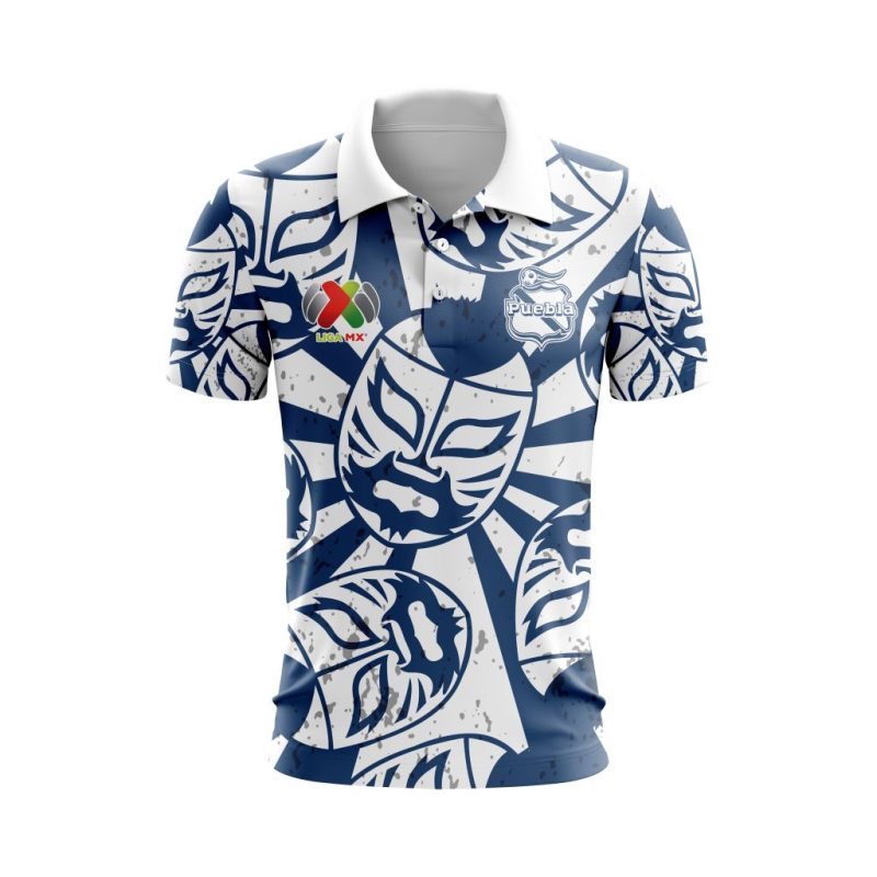 Liga MX Club Puebla Special Lucha Libre Design Polo Shirt