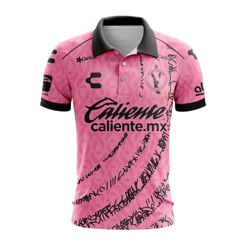 Liga MX Club Tijuana Special Home In Pink Kits Design Polo Shirt