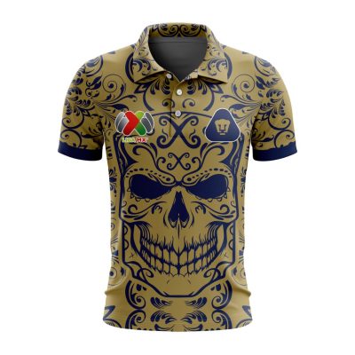 Liga MX Pumas UNAM Special Dia De Muertos Design Polo Shirt