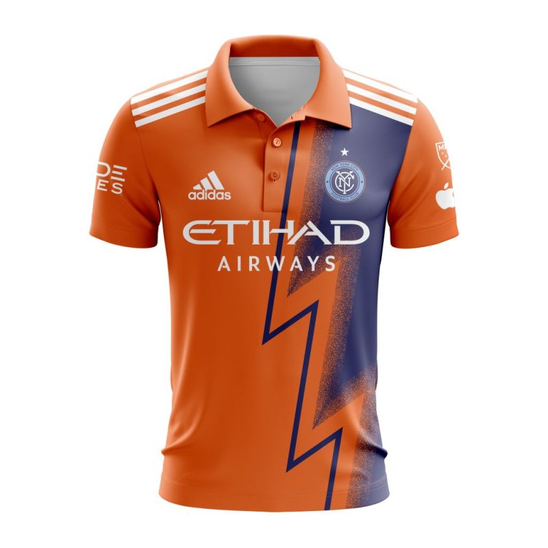 MLS New York City FC 2023 Away The Volt Custom Polo Shirt