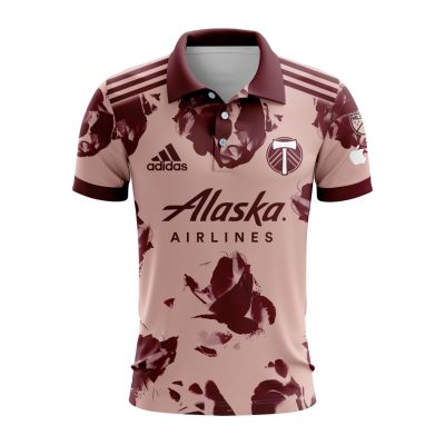 MLS Portland Timbers 2023 Away Heritage Rose Custom Polo Shirt