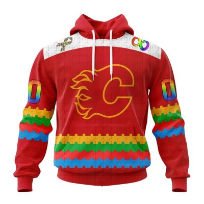 NHL Calgary Flames Special Autism Awareness Design Unisex Hoodie