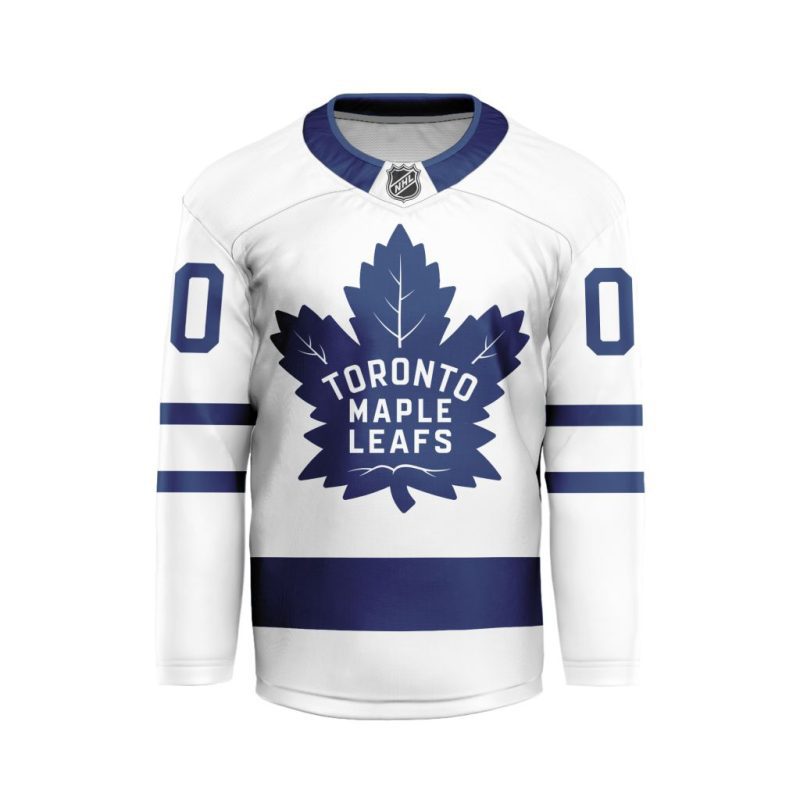 NHL Toronto Maple Leafs Personalized 2024 Away Long Sleeves Hockey Jersey Collar Logo