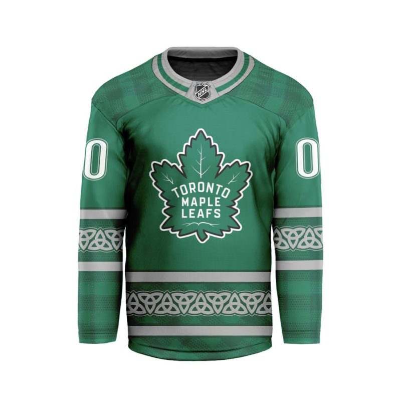 NHL Toronto Maple Leafs Special Design For St.Patrick's Day Hockey Jersey Collar Logo FHC1003