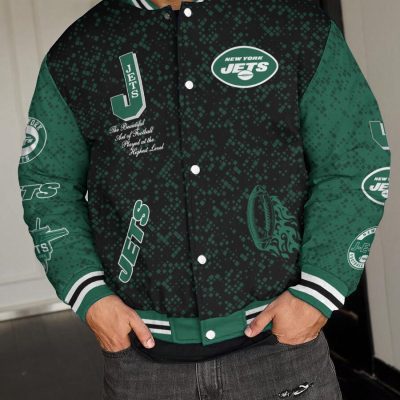 New York Jets National Football League Varsity Jacket Baseball Button Jacket BJA1520