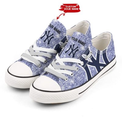 New York Yankees Personalized Canvas Low Top Shoes Sneakers For Football Fans LSA1010