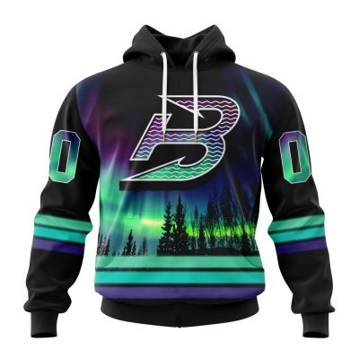 PWHL Boston Fleet Design With Northern Lights Unisex Hoodie