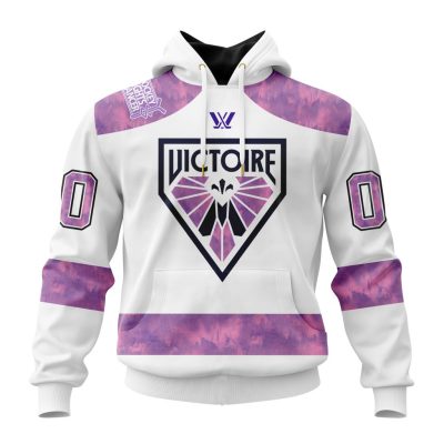 PWHL Montreal Victoire Special Hockey Fight Cancer Design Unisex Hoodie