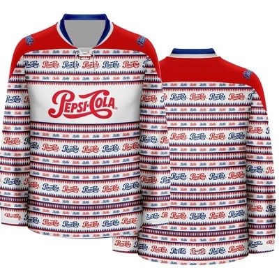Pepsi Cola Retro Pattern Lace Hockey Jersey
