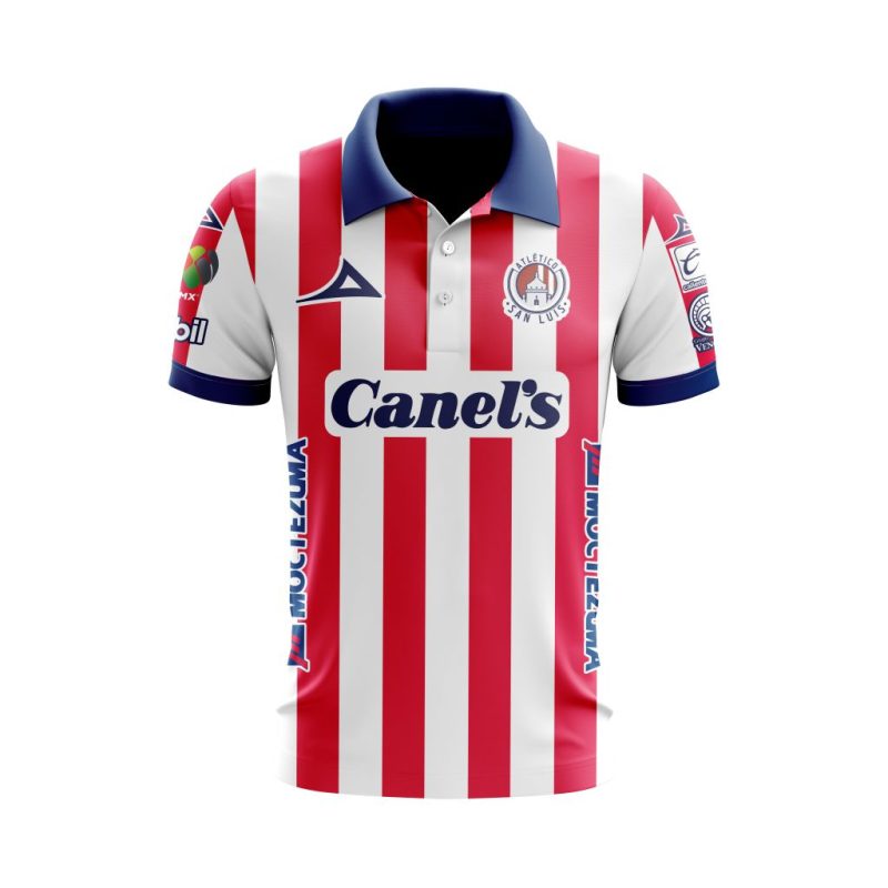 Personalise Liga MX Atletico San Luis 2021/22 Home Polo Shirt