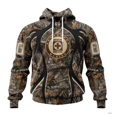 Personalize Liga MX Cruz Azul Hoodie Specialized Hunting Camo Mexico Soccer Gift