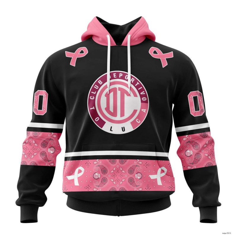 Personalize Liga MX Deportivo Toluca Hoodie Paisley Breast Cancer Awareness Gift