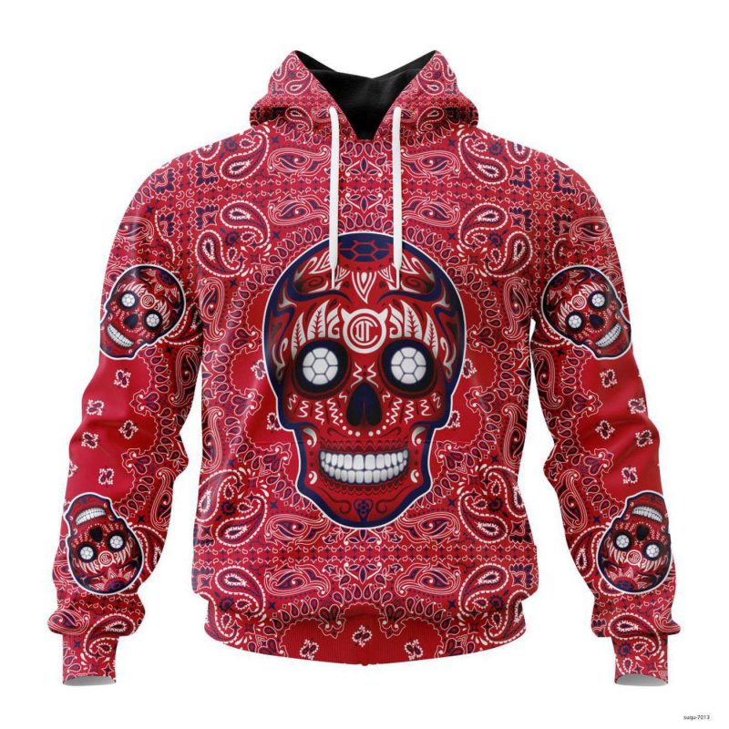 PersonalizeLiga MX Deportivo Toluca Hoodie Sugar Skull For Dia De Muertos Gift