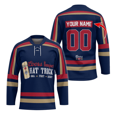 Personalized Coors Banquet Hat Trick Lace Hockey Jersey