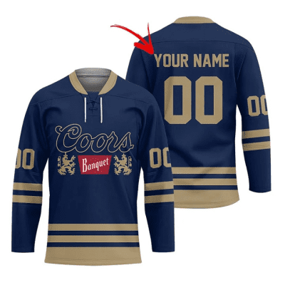 Personalized Coors Banquet Stripe Lace Hockey Jersey