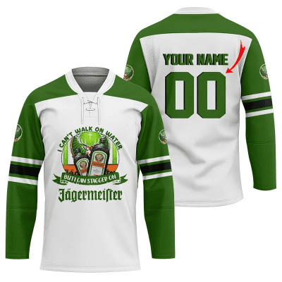Personalized Jagermeister Can Stagger On Lace Hockey Jersey