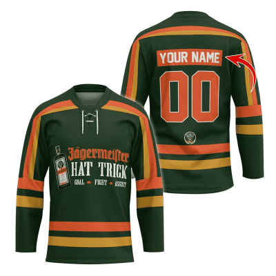 Personalized Jagermeister Hat Trick Lace Hockey Jersey