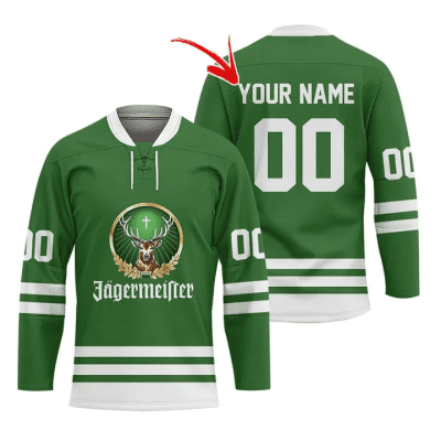 Personalized Jagermeister Stripe Lace Hockey Jersey