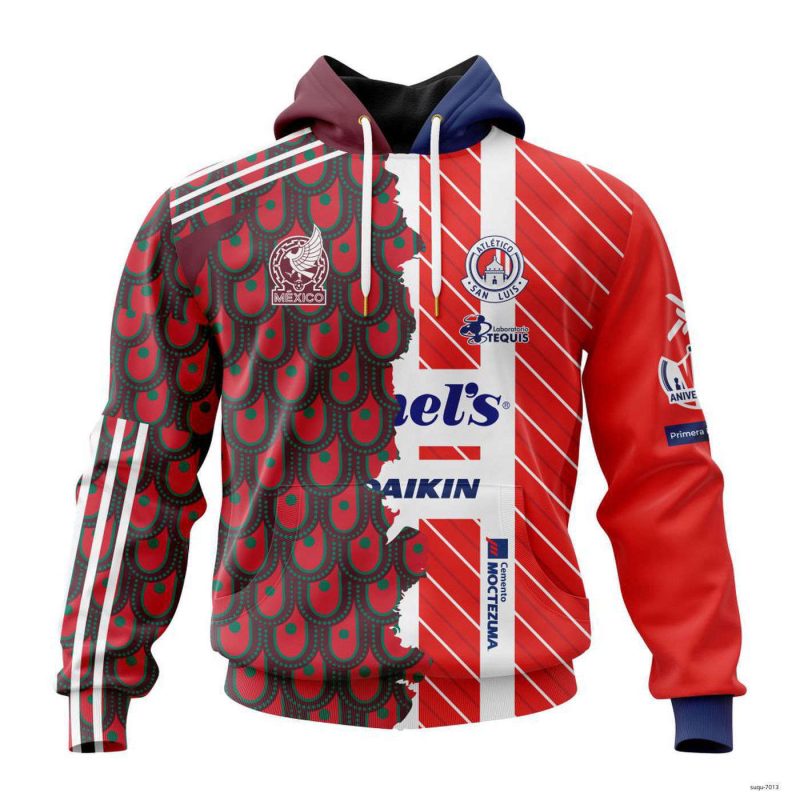 Personalized Liga MX Atletico San Luis Hoodie Mix Mexico Soccer Team