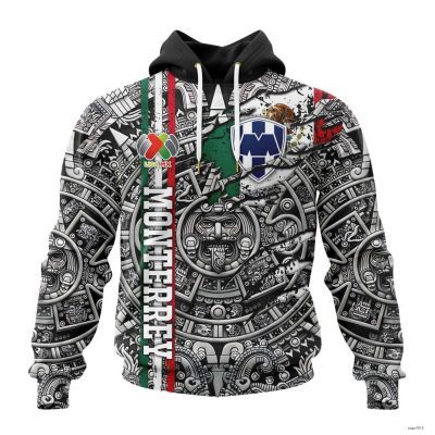 Personalized Liga MX C.F. Monterrey Hoodie Aztec Mexican Soccer Gift