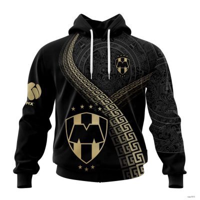 Personalized Liga MX C.F. Monterrey Hoodie Special Black And Gold Design