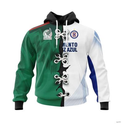 Personalized Liga MX Cruz Azul Hoodie Away Mix Mexico Soccer Team