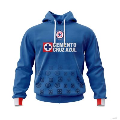 Personalized Liga MX Cruz Azul Hoodie Pullover Mexican Soccer Team Shirt Gift