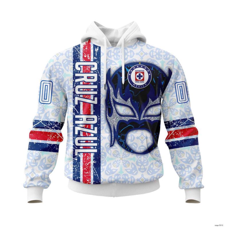 Personalized Liga MX Cruz Azul Hoodie Y La Lucha Libre Club Deportivo Soccer