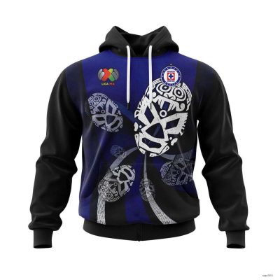 Personalized Liga MX Cruz Azul Hoodie Y La Lucha Libre Mexican Soccer