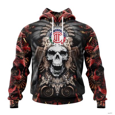 Personalized Liga MX Deportivo Toluca Hoodie Aztec Skull Design