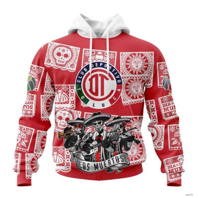 Personalized Liga MX Deportivo Toluca Hoodie Dia De Muertos Design Pullover Gift