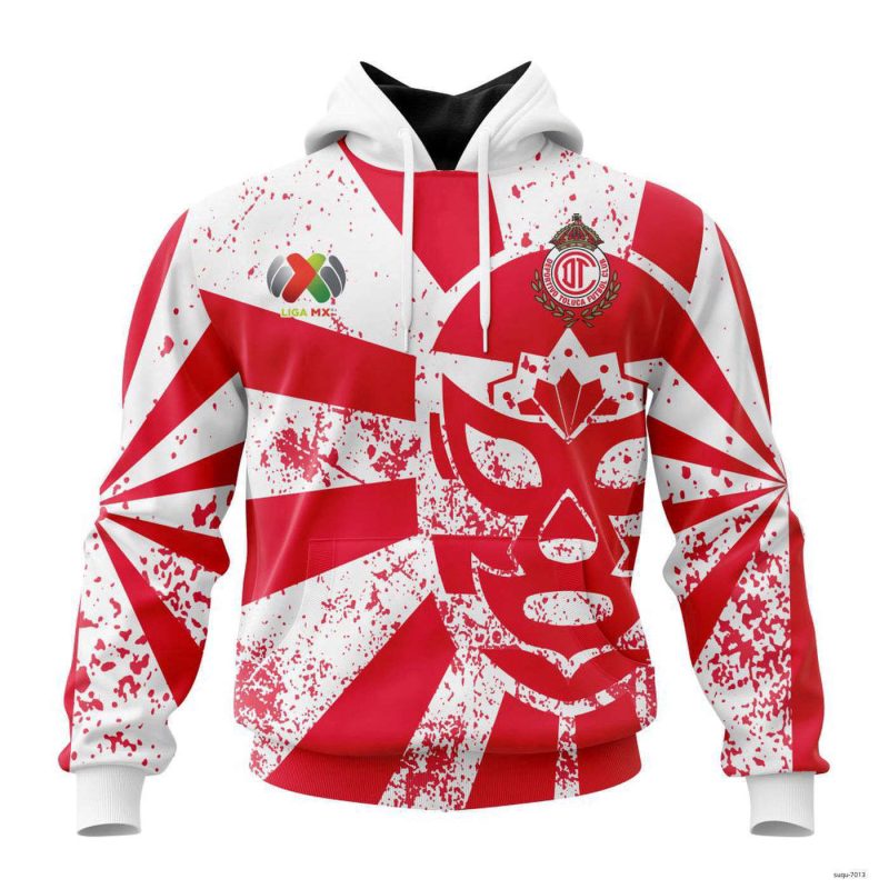 Personalized Liga MX Deportivo Toluca Hoodie Lucha Libre Design Soccer