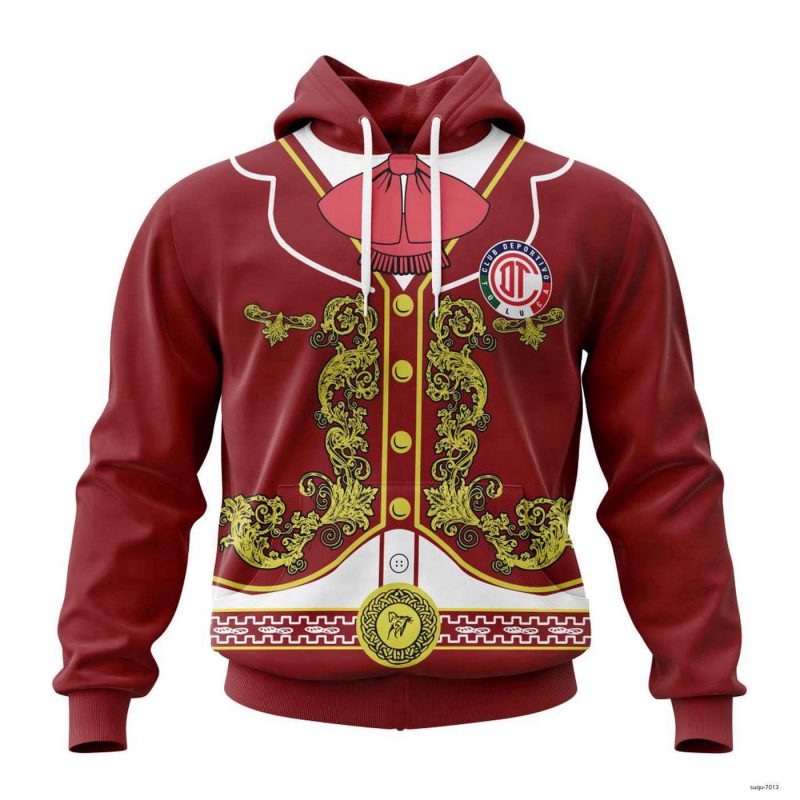 Personalized Liga MX Deportivo Toluca Hoodie Man Suit For De La Muertos Gift