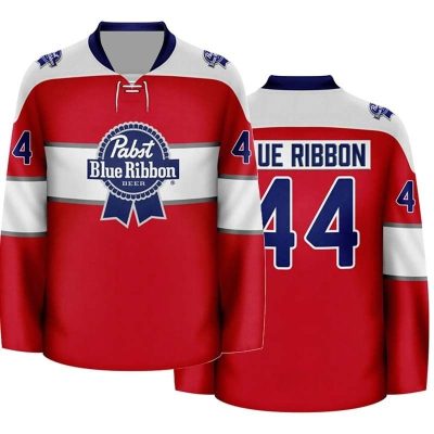 Personalized Pabst Blue Ribbon Retro Classic Lace Hockey Jersey