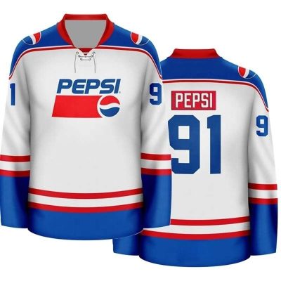 Personalized Pepsi Stripe Lace Hockey Jersey
