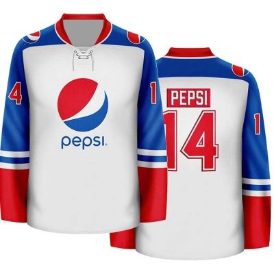 Personalized Pepsi Vintage Retro Lace Hockey Jersey