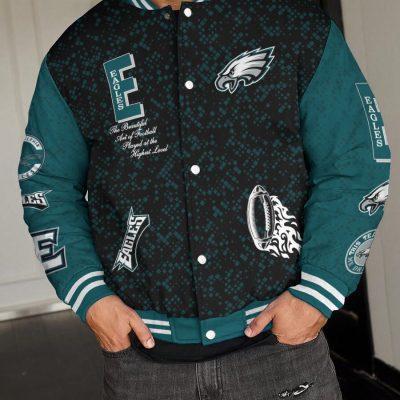 Philadelphia Eagles National Football League Varsity Jacket Baseball Button Jacket BJA1540