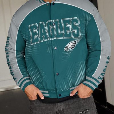 Philadelphia Eagles National Football League Varsity Jacket Baseball Button Jacket BJA1543