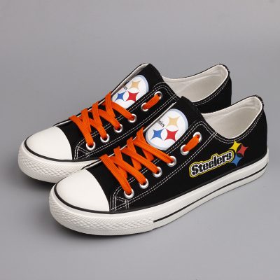 Pittsburgh Steelers Canvas Low Top Shoes Sneakers For Football Fans LSA1099