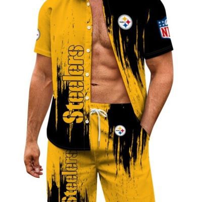 Pittsburgh Steelers Combo Hawaiian Shirt and Shorts AHS1023