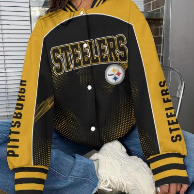 Pittsburgh Steelers National Football League Varsity Jacket Baseball Button Jacket BJA1563