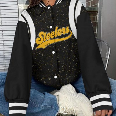 Pittsburgh Steelers National Football League Varsity Jacket Baseball Button Jacket BJA1565