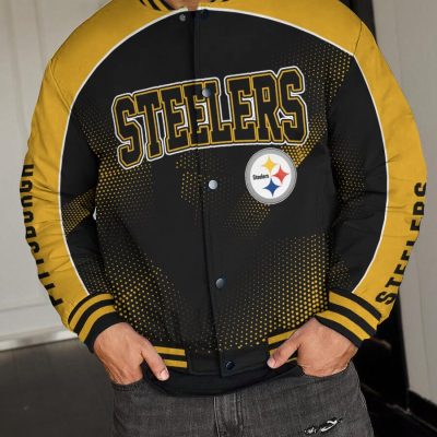 Pittsburgh Steelers National Football League Varsity Jacket Baseball Button Jacket BJA1567