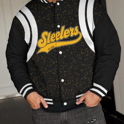 Pittsburgh Steelers National Football League Varsity Jacket Baseball Button Jacket BJA1569