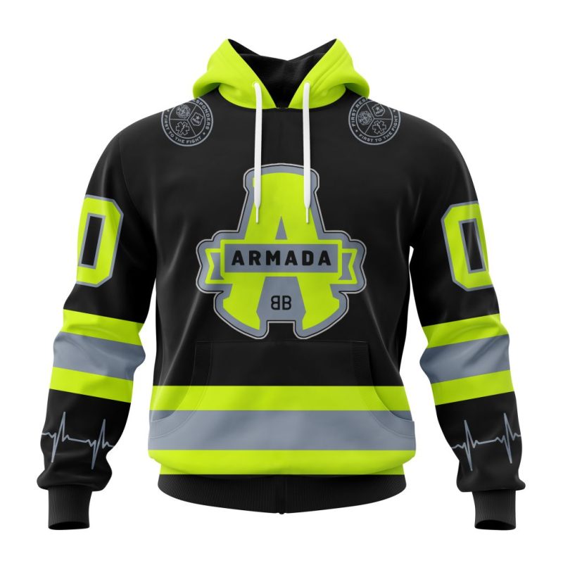 QMJHL Blainville-Boisbriand Armada Design Honoring Firefighters Unisex Hoodie