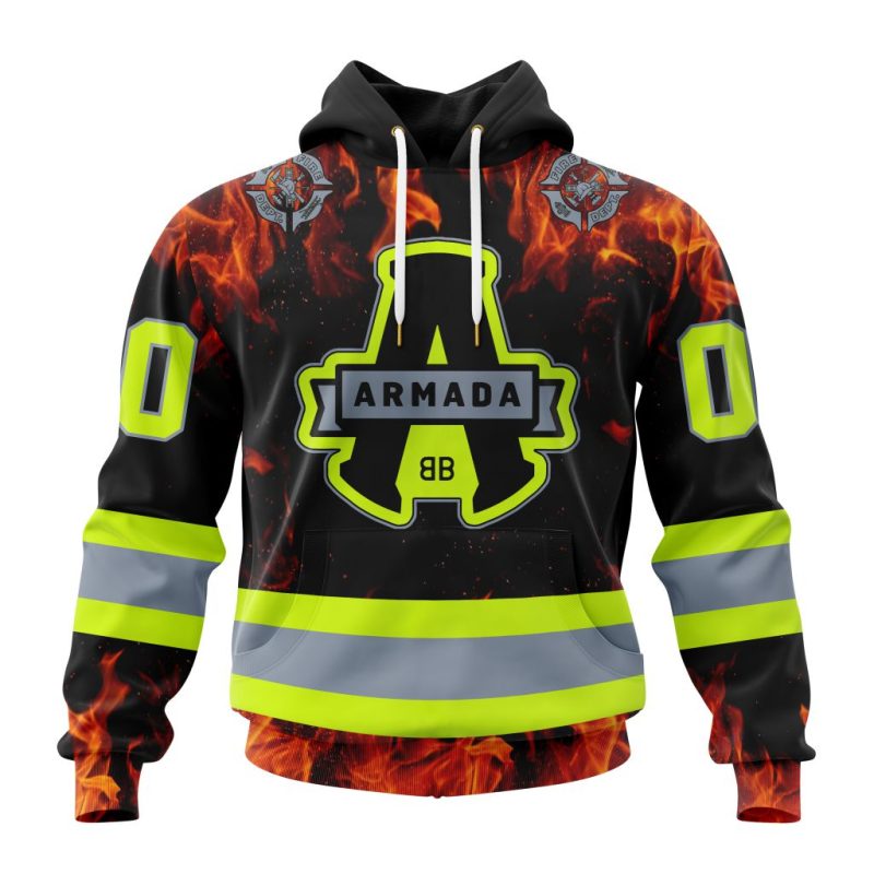 QMJHL Blainville-Boisbriand Armada Design Honoring Firefighters Unisex Hoodie