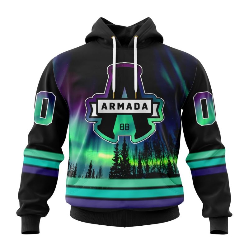 QMJHL Blainville-Boisbriand Armada Design With Northern Lights Unisex Hoodie