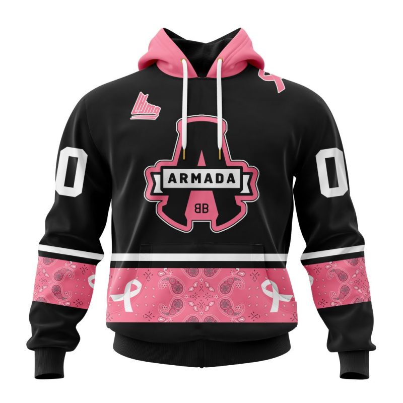 QMJHL Blainville-Boisbriand Armada Special Pink Paisley Fights Breast Cancer Design Unisex Hoodie