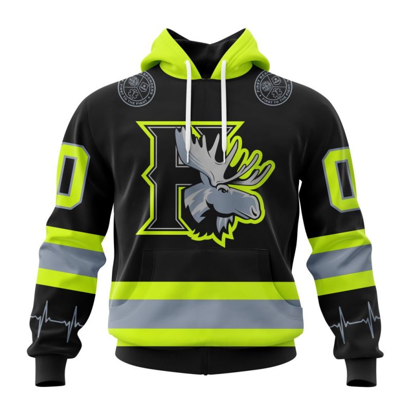 QMJHL Halifax Mooseheads Design Honoring Firefighters Unisex Hoodie